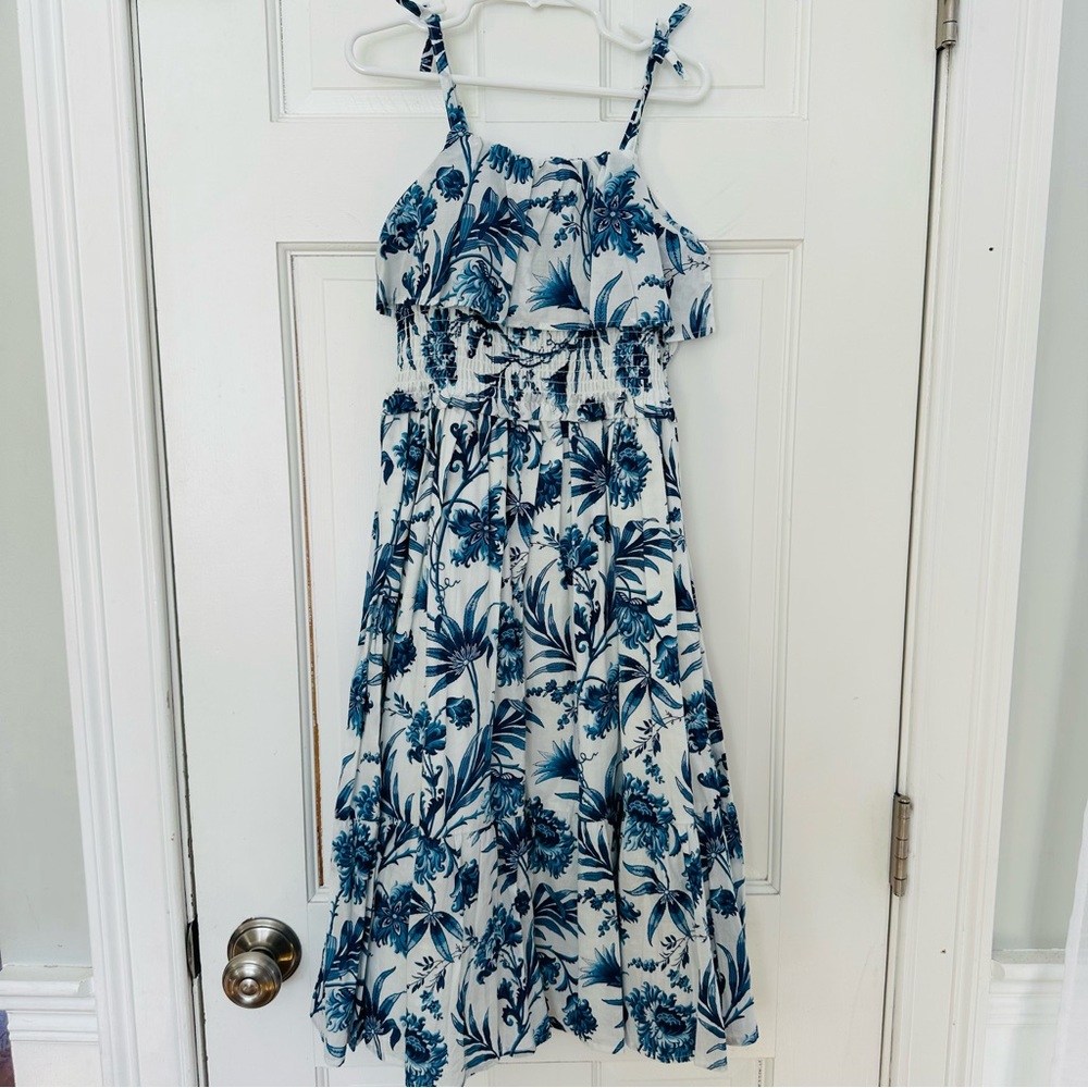 Janie and Jack White and Blue Floral Dress